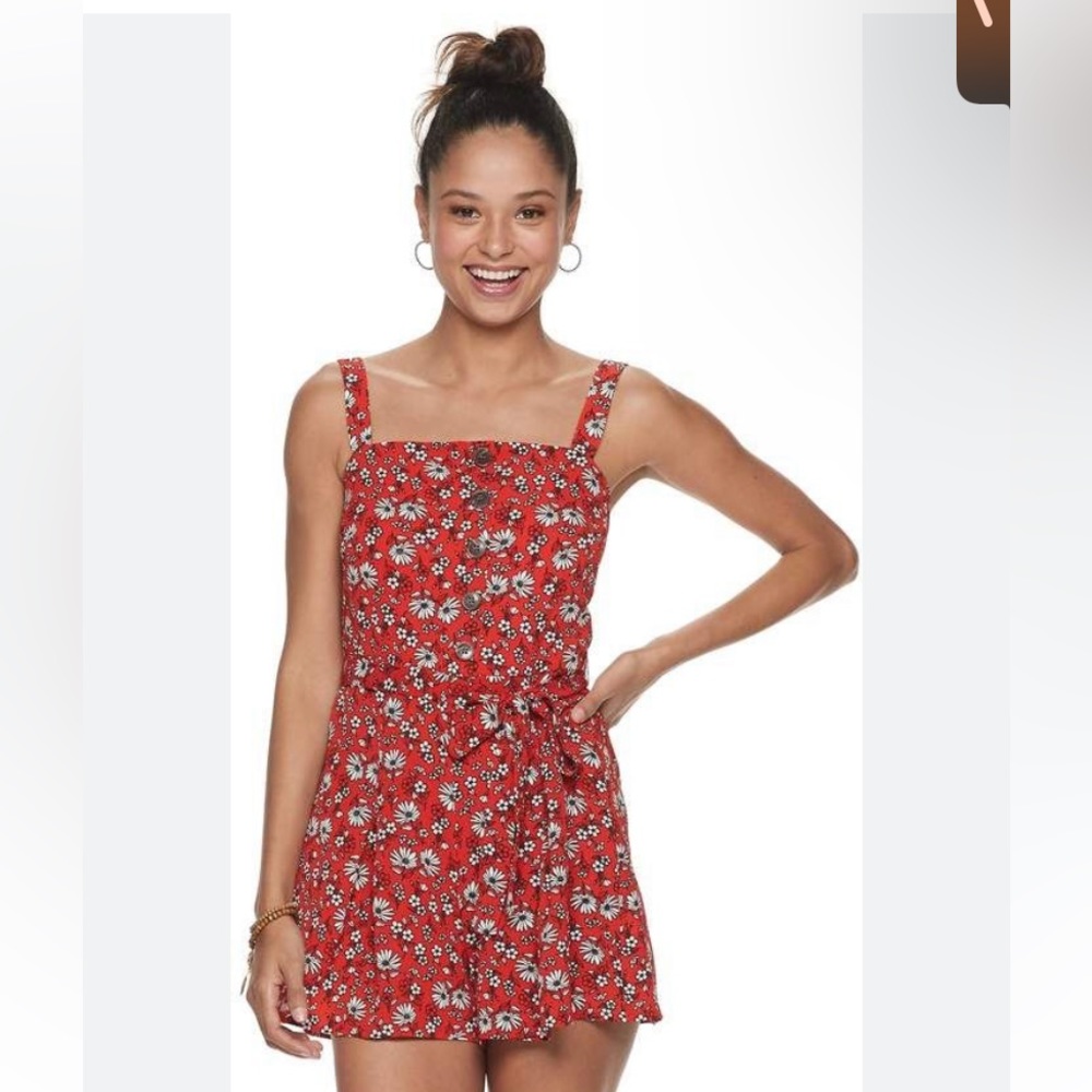 3rd + Malt Women's Orange Floral Dress Size Medium